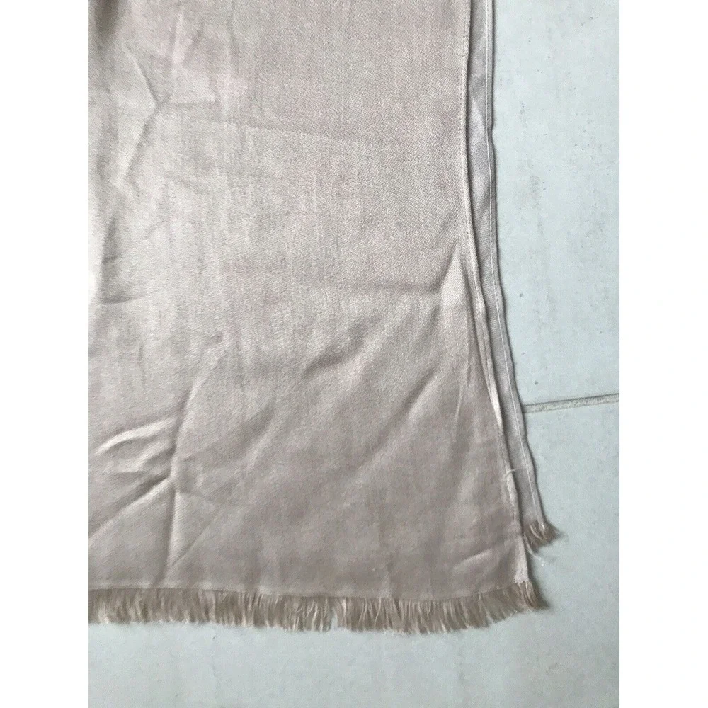 Calvin Klein Scarf Women Sz OS Rectangular Logo‎ Colorblock Fringe Trim FLAWS